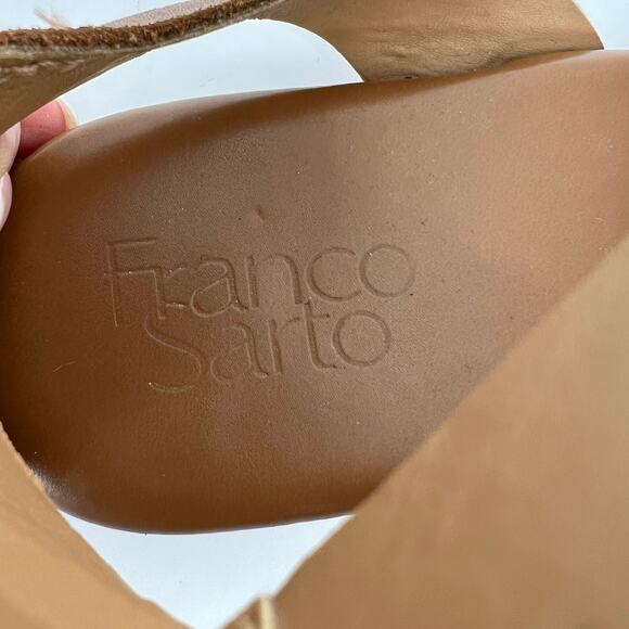 Franco Sarto Womens Gustar Tan Ankle Strap Buckle Closure Leather Sandals Sz 9 - Picture 6 of 8